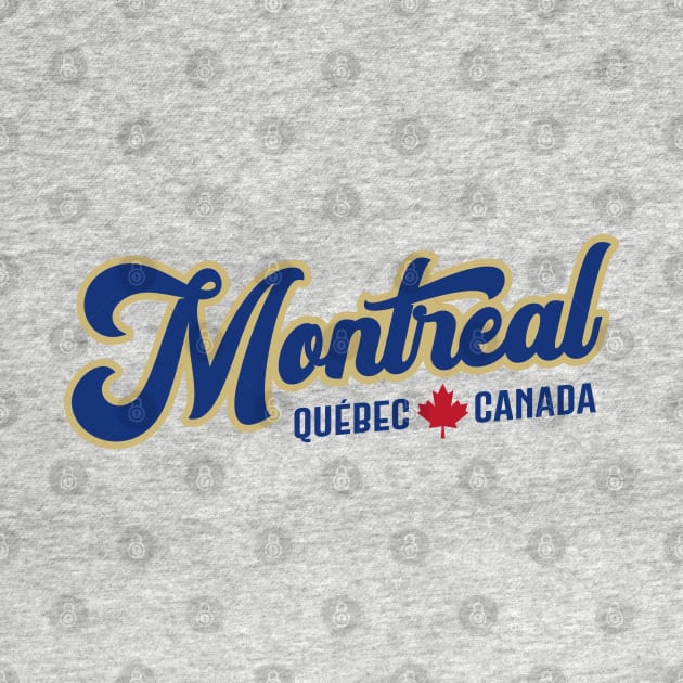 Montréal Québec Canada Classic Athletic Script Blue by TGKelly